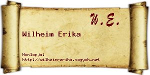 Wilheim Erika névjegykártya